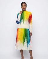 Chromatic Drip Pleated Knit Set