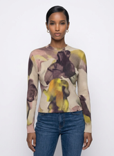 Second Skin Abstract Floral Top