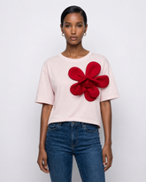 3D Red Blossom Statement Tee