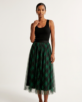 Evergreen Plaid Tulle Skirt Set