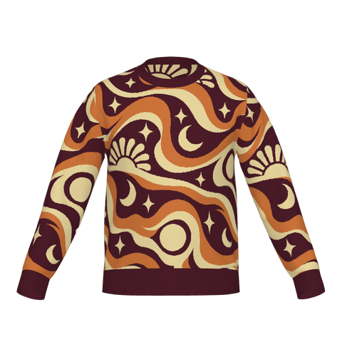 Cosmic Swirl Pattern Knit Sweater