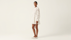 Ivory Organza Embroidered Mini Dress