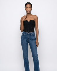 The Sculpted Noir Bodice & Denim Set
