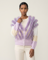 Lavender Plume Knit Cardigan