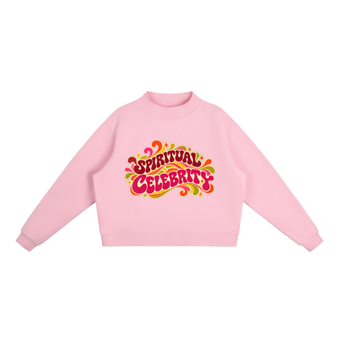 Spiritual Celebrity Oversized Fleece Mock-Neck Sweatshirt