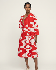 The Onda-Print Shirtdress