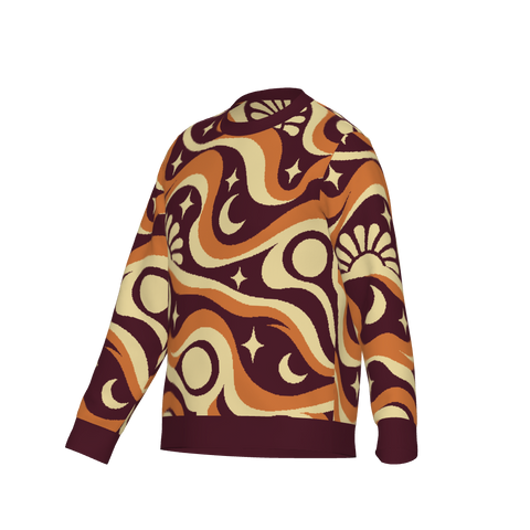 Cosmic Swirl Pattern Knit Sweater