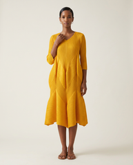 Marigold Sunburst Pleated Dress