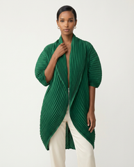 Emerald Pleated Cocoon Coat
