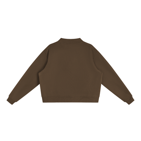 Spiritual Celebrity Oversized Fleece Mock-Neck Sweatshirt