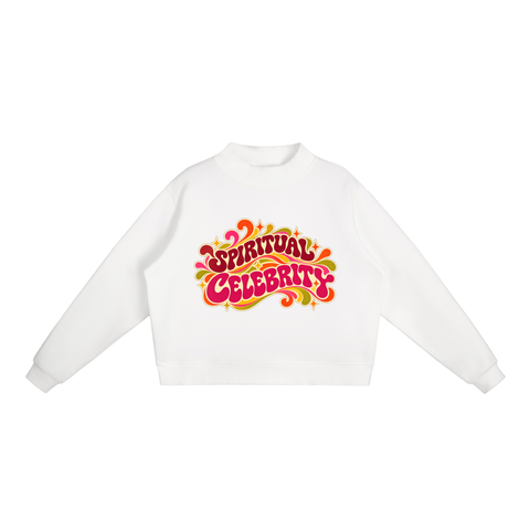 Spiritual Celebrity Oversized Fleece Mock-Neck Sweatshirt
