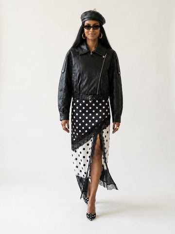 Audacious Diamond PU Leather Jacket