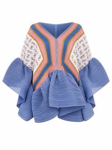 Vibrant Pleated Boho Top