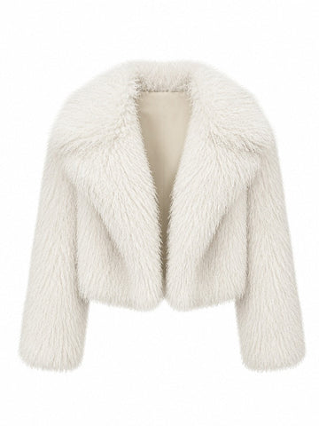 Confident Faux Fur Notched Coat