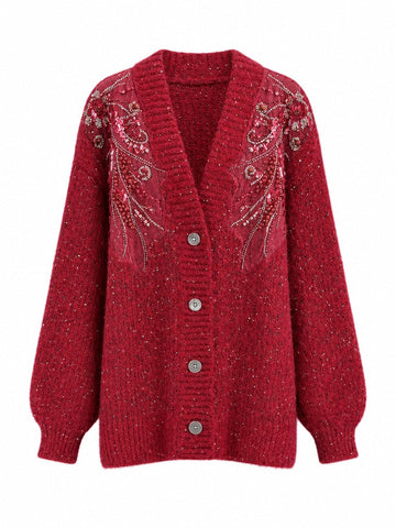 Glorious Pearl Sequin Embroidered Cardigan