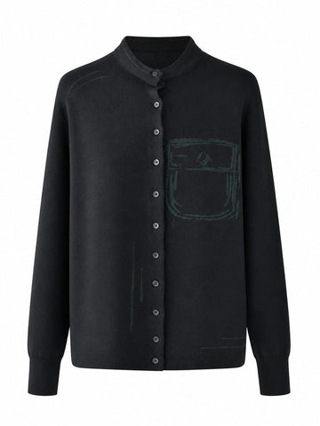 Grounded Printed Knit Cardigan