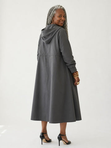 Grounded Hooded Oversized Trench