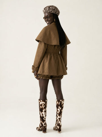 Grounded Cape Trench Coat Set