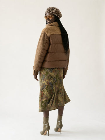 Resilient Patchwork Faux Fur Coat