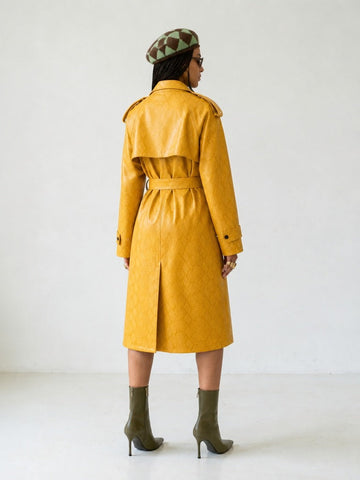 Audacious Snakeskin Faux Leather Trench
