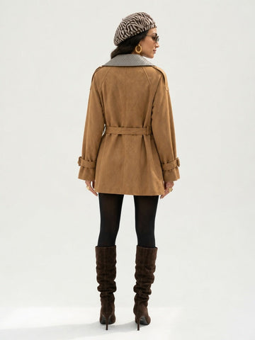 Grounded Suede Double-Breasted Jacket