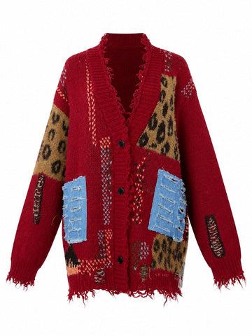 Audacious Distressed Knit Cardigan