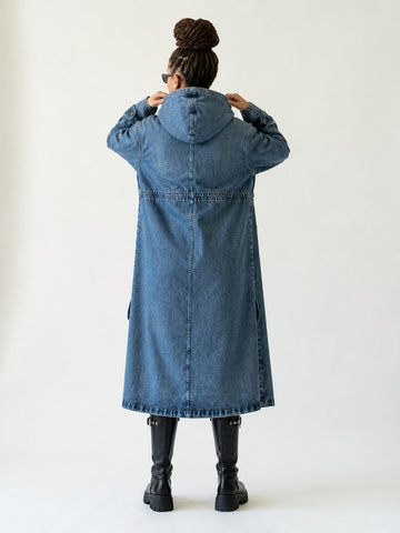 Unstoppable Oversized Hooded Denim Jacket