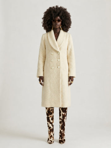 Radiant Fluffy Wool Long Coat