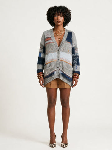 Wanderlust Patchwork Knit Cardigan