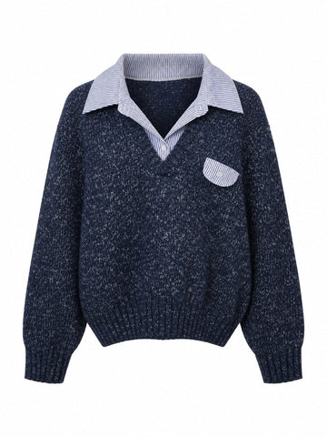 Grounded Striped Knit Pullover