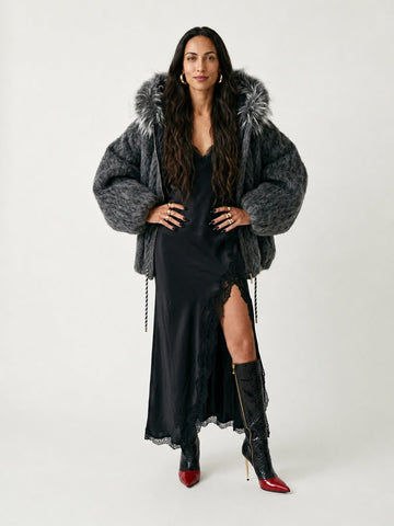 Grounded Oversized Faux Fur Coat