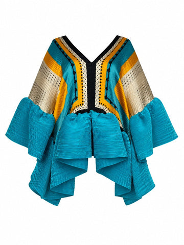 Vibrant Pleated Boho Top