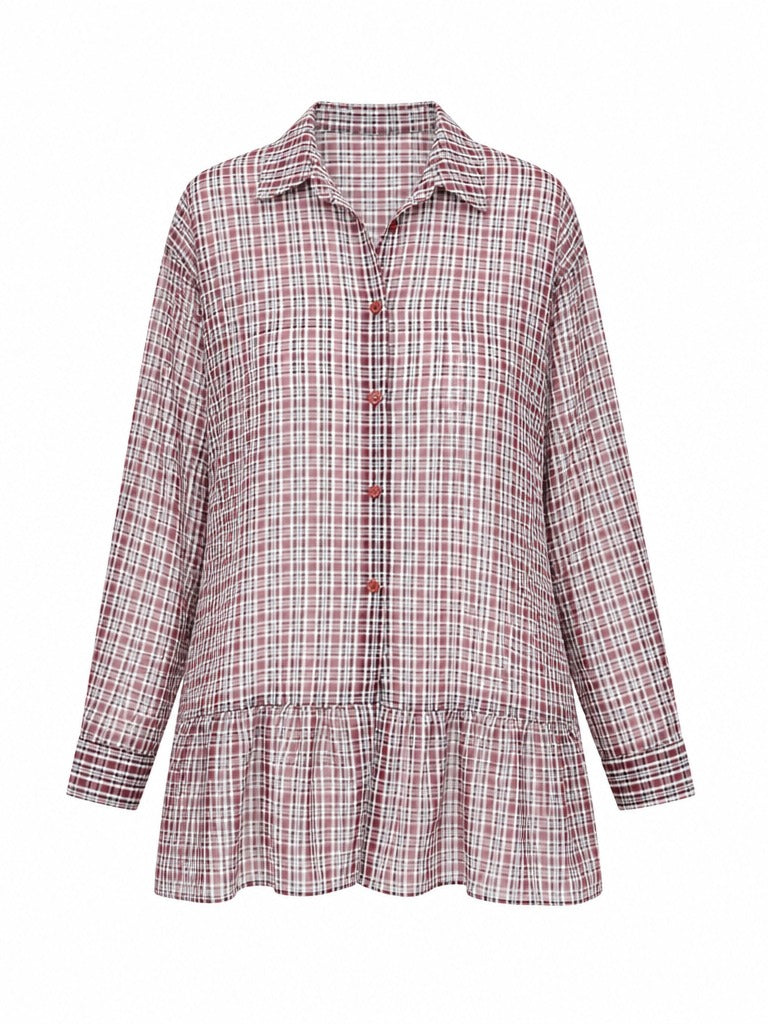 Wanderlust Plaid Ruffled Mini Dress