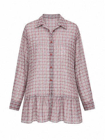Wanderlust Plaid Ruffled Mini Dress