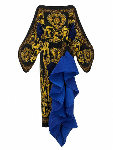 Vibrant Pleated Printed Kaftan