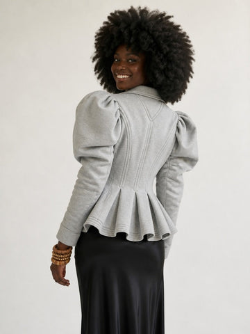 Audacious Ruched Puff Sleeve Jacket