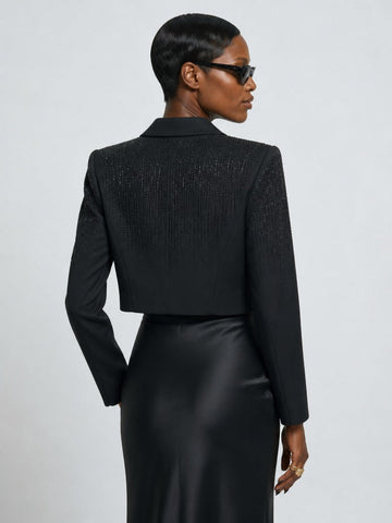 Audacious Rhinestone Cropped Blazer