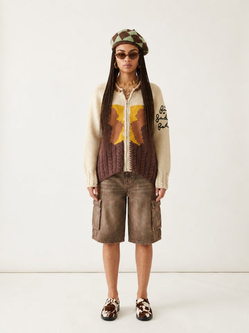 Unique Patchwork Knit Cardigan
