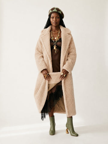 Grounded Oversized Faux Fur Coat