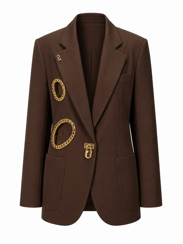 Daring Gold Metal Blazer