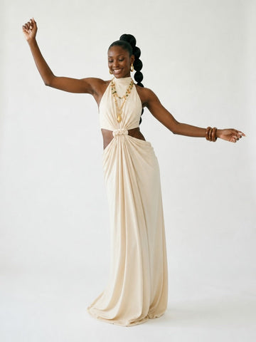 Radiant Knot Cutout Maxi Dress