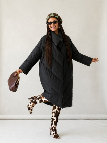 Unstoppable Black Oversized Puffer Coat