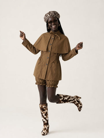 Grounded Cape Trench Coat Set