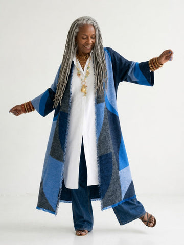 Limitless Geometric Fringe Cardigan