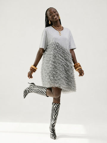 Sovereign Cotton Mesh Maxi Dress