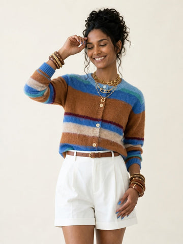 Wanderlust Striped Knit Cardigan