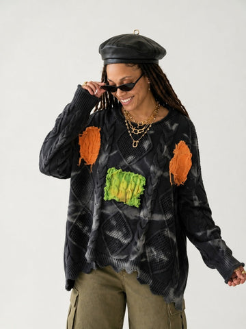 Untamed Patchwork Knit Pullover