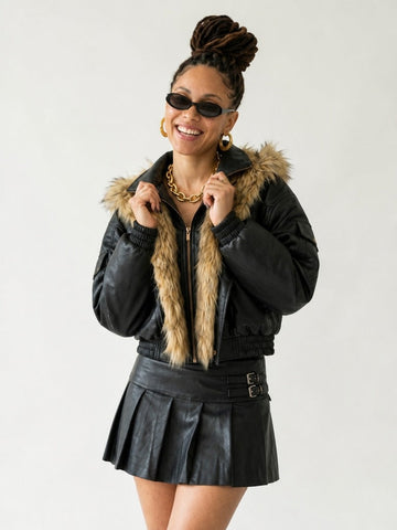 Fierce Faux Leather Fur Jacket