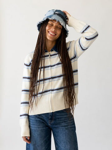 Free Spirit Striped Knit Cardigan