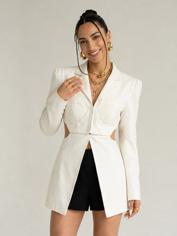 Audacious Cutout Long Blazer